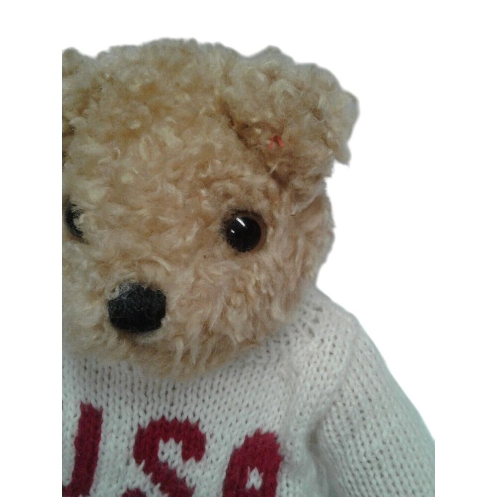 Baby Curly Attic Treasure USA sweater Teddy Bear Stuffed Animal - Picture 4 of 9